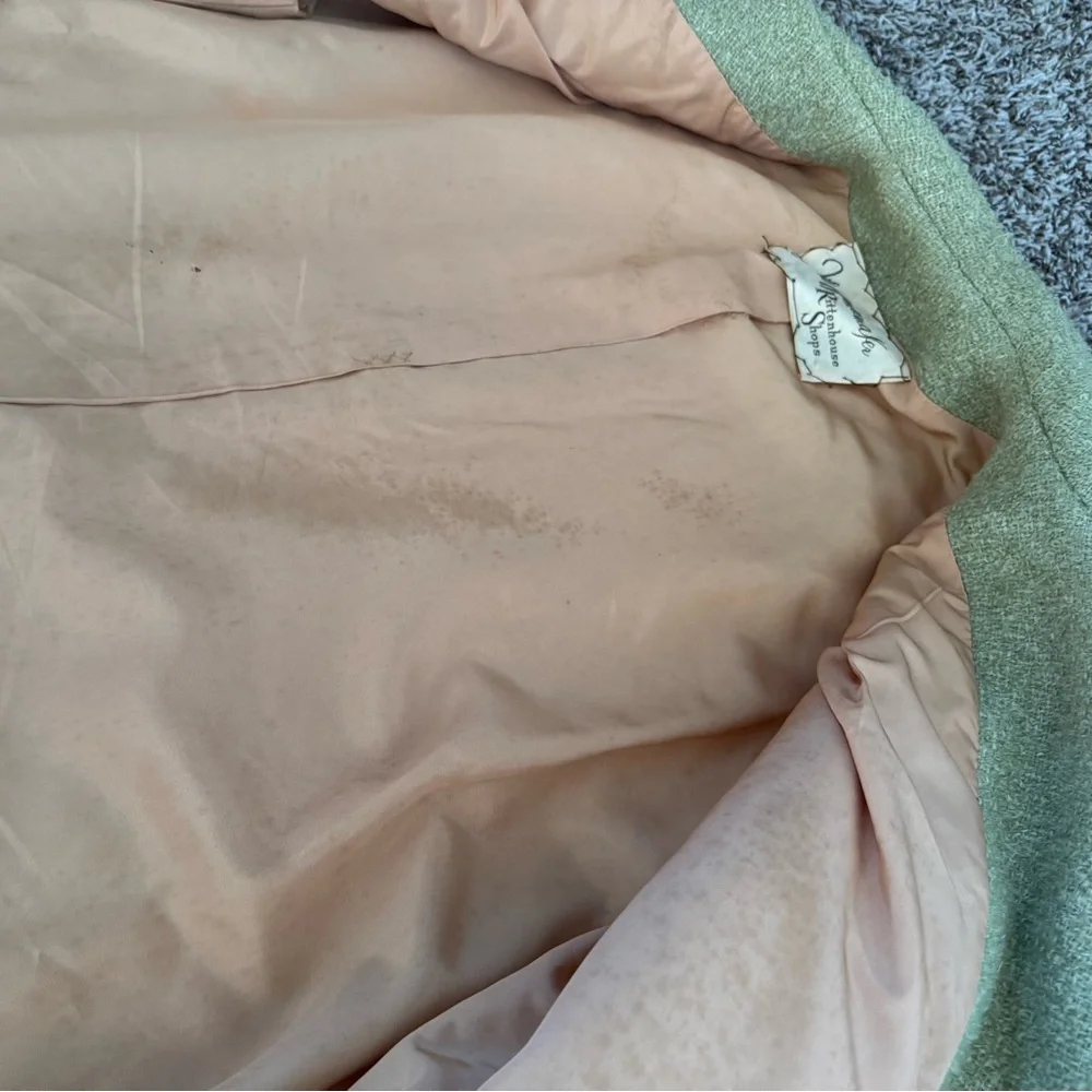 Vintage Sage Green Wool Coat - Picture 5 of 8